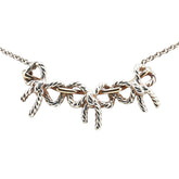 ティファニー トリプル リボン ネックレス SV925 シルバー K18YG イエローゴールド コンビ レディース TIFFANY&Co. 【中古】